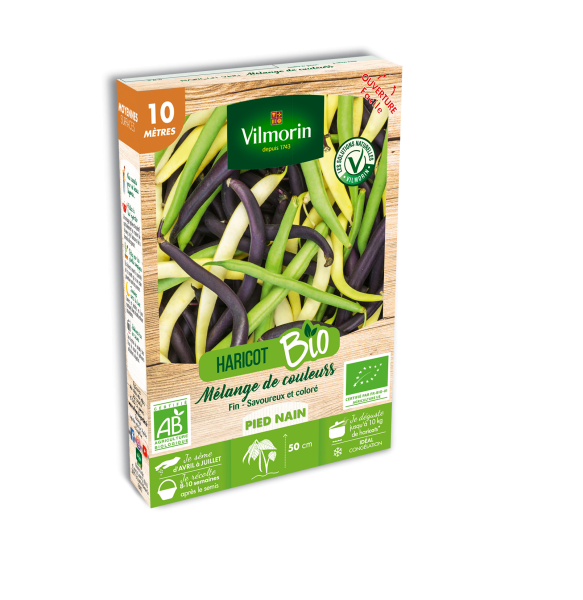 Légumes Secs - Haricot Nain en Mélange de Couleurs - 10 m - BIO - PACKAGING_3D_RECTO